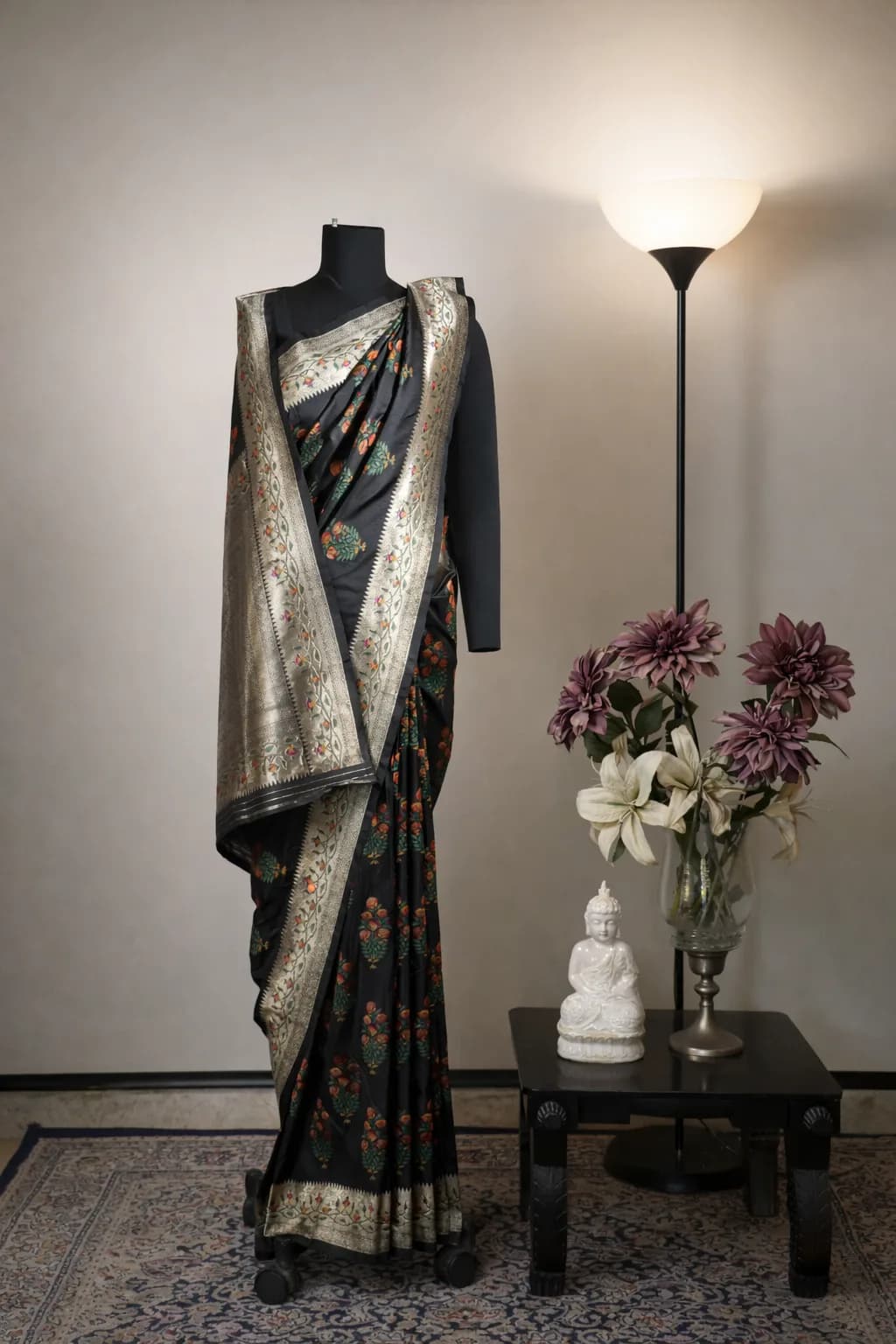 Green Banarasi Zari Meenakari Silk Saree