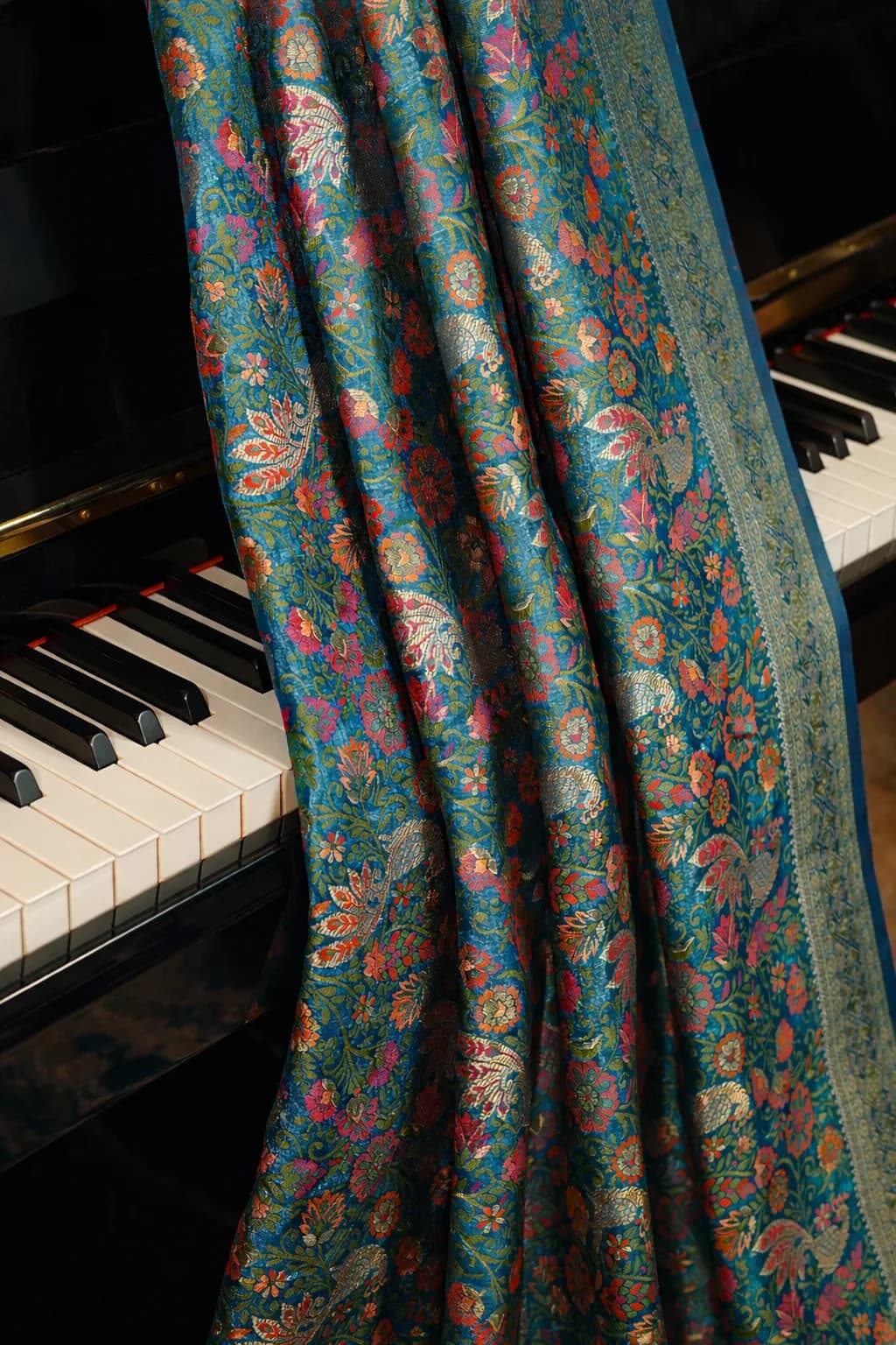 Fuchsia Pink Banarasi Satin Silk Saree
