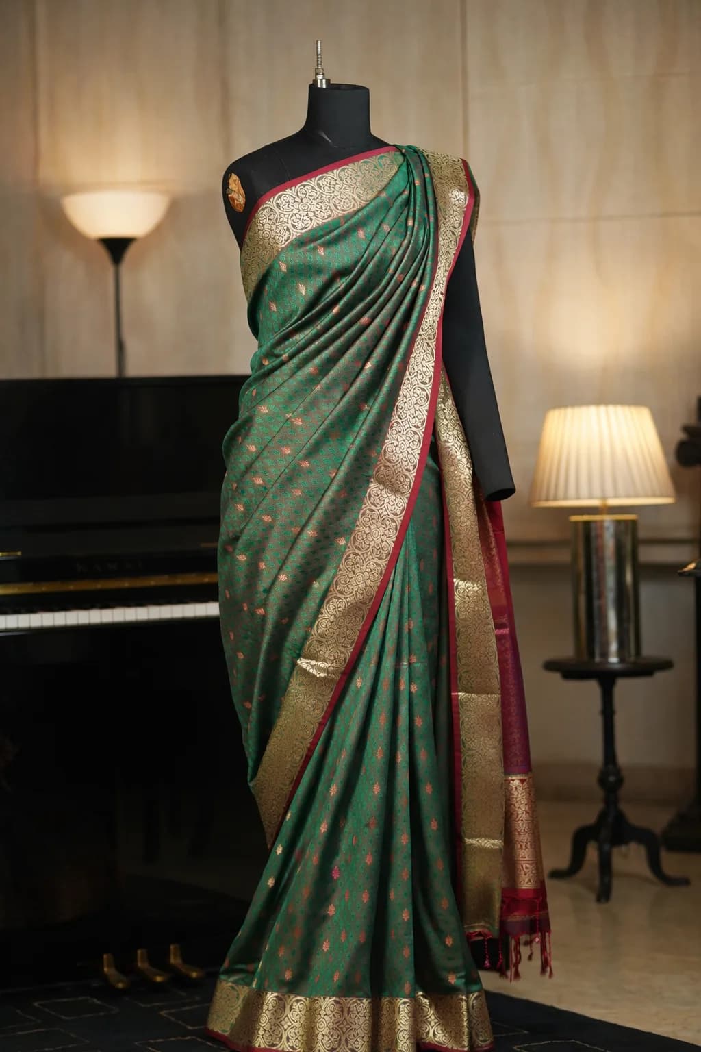 Shaded self woven sari