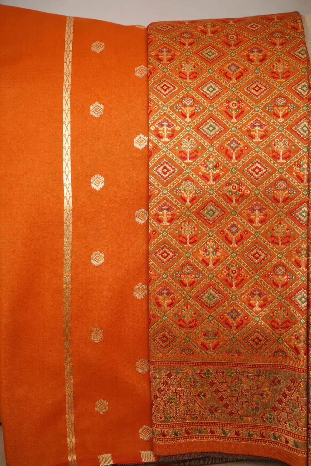 Purple Batik Print Synthetic Saree